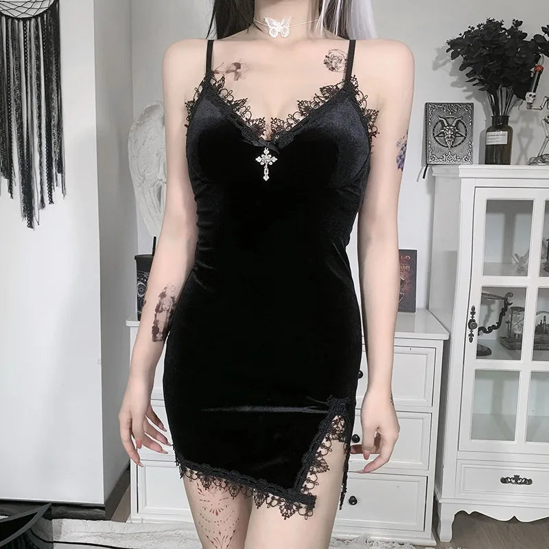 Vintage Sexy Spaghetti Strap Mini Dress