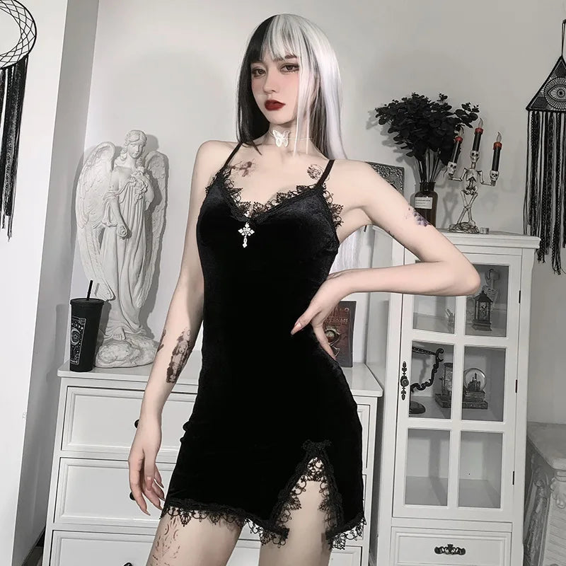 Vintage Sexy Spaghetti Strap Mini Dress