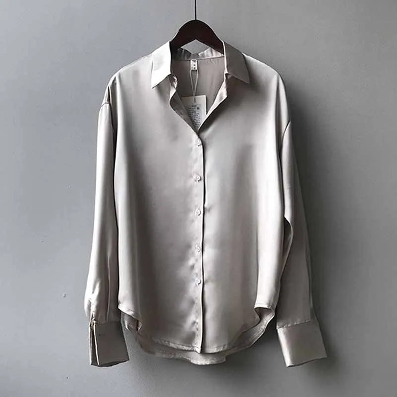 Elegant Satin Loose Shirt