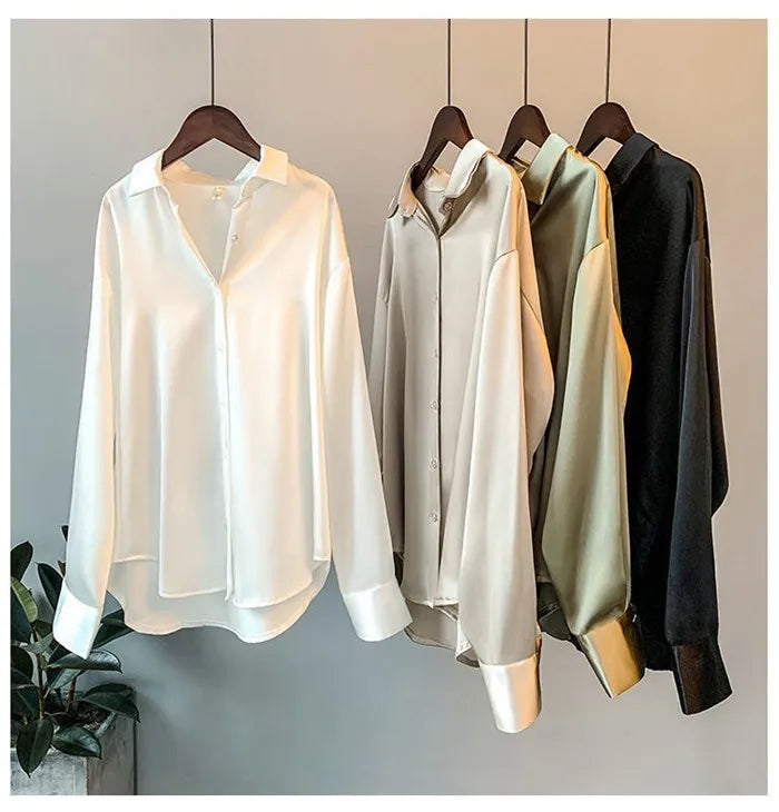 Elegant Satin Loose Shirt