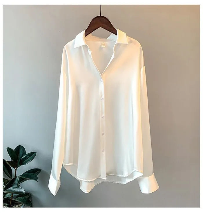 Elegant Satin Loose Shirt