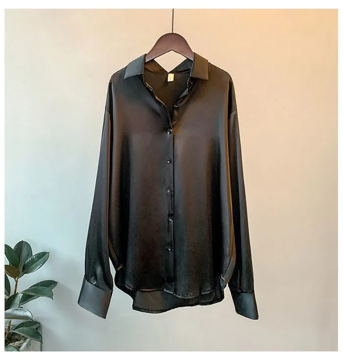 Elegant Satin Loose Shirt