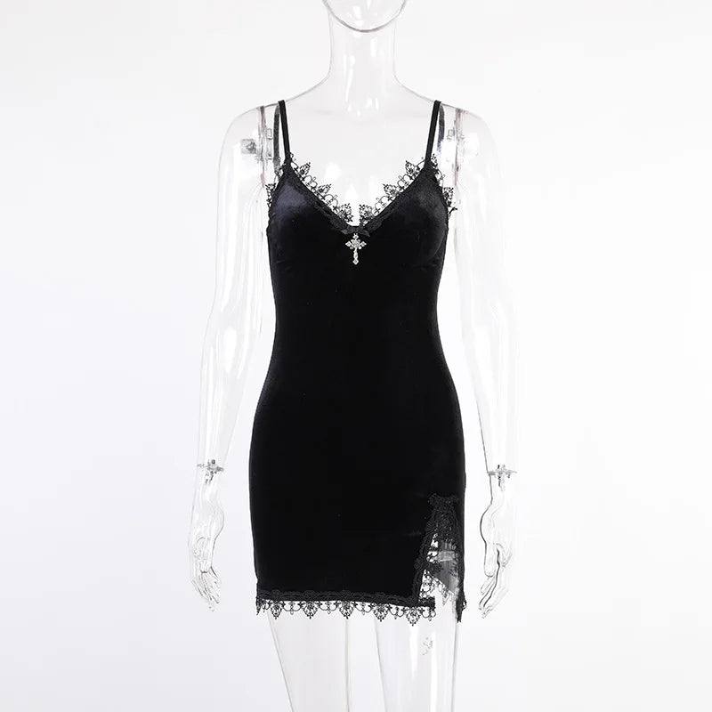 Vintage Sexy Spaghetti Strap Mini Dress