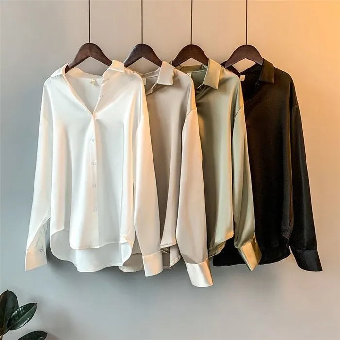 Elegant Satin Loose Shirt