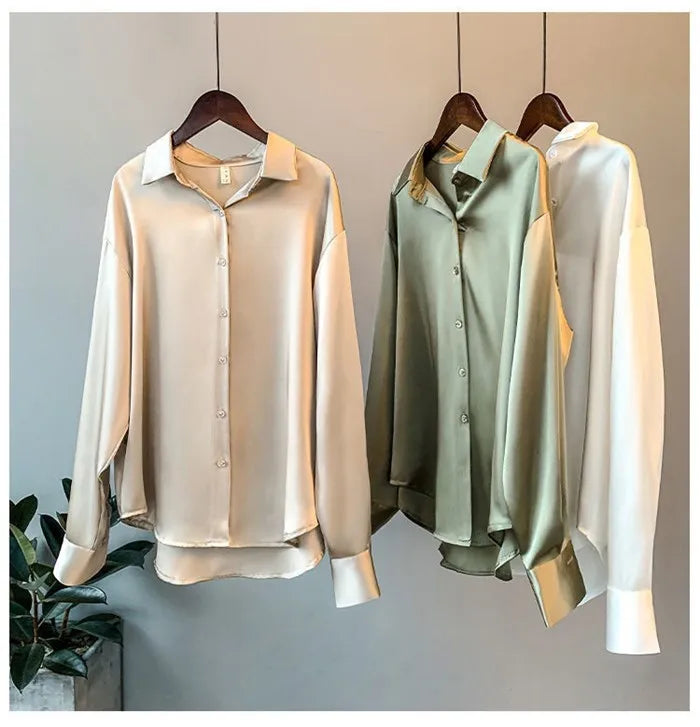 Elegant Satin Loose Shirt