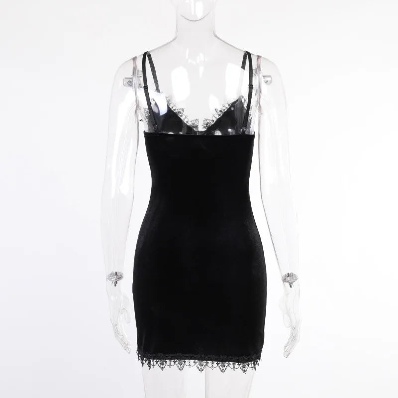 Vintage Sexy Spaghetti Strap Mini Dress