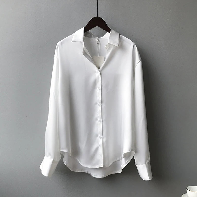 Elegant Satin Loose Shirt