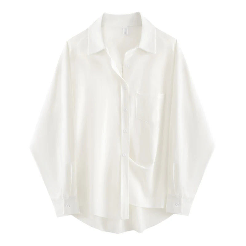Minimalist Chic Oversize White Basic Shirt