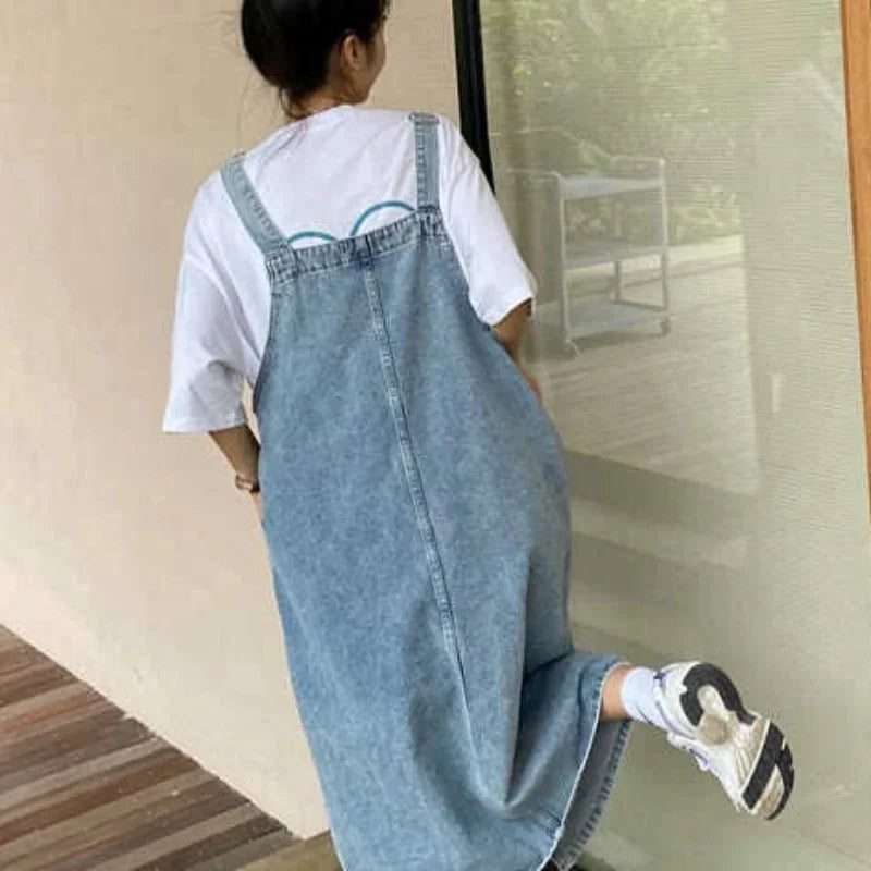 Denim Sleeveless Overall Dress