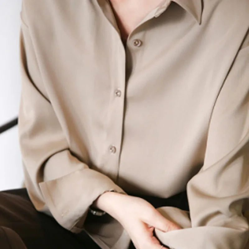 Elegant Satin Loose Shirt