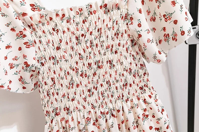 Short Sleeve Chiffon Midi Dress