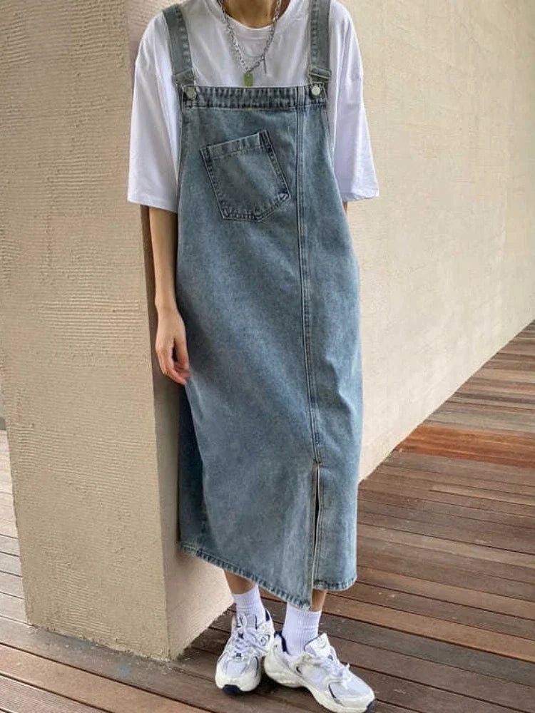 Denim Sleeveless Overall Dress