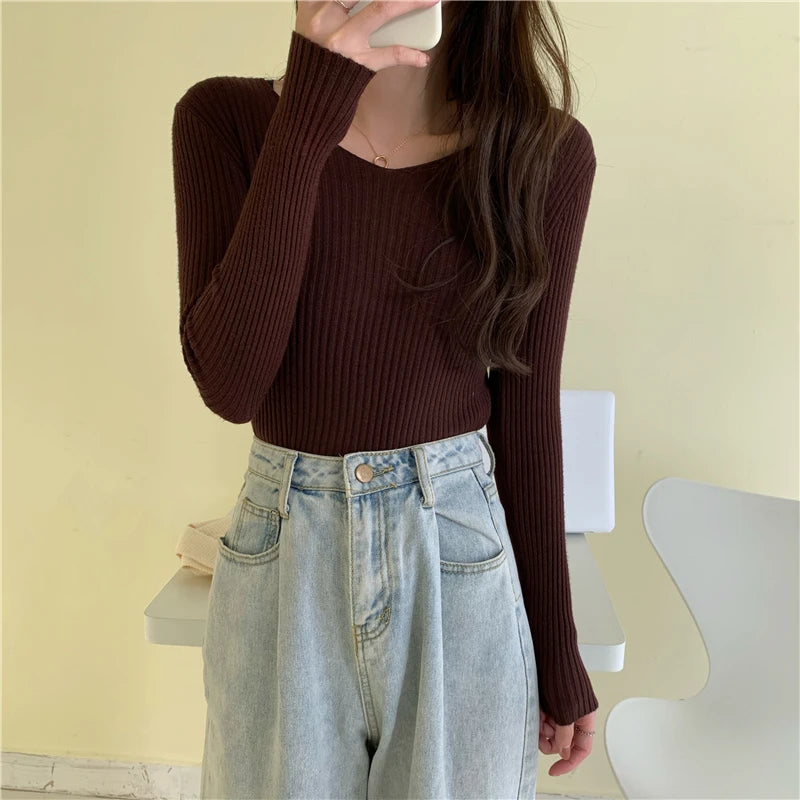 Long Sleeve Knitted Pullover