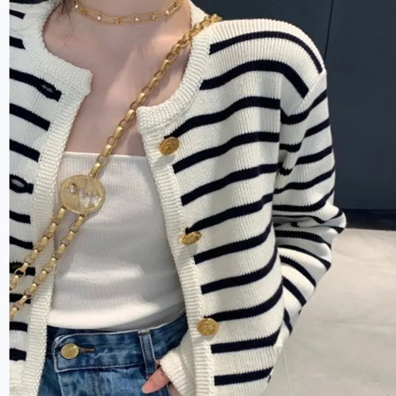 Stripe Knitted Cardigan