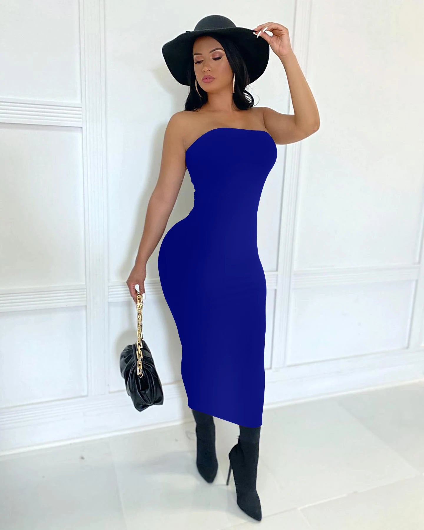 Sexy sleeveless chest wrapped Long Beach Dress