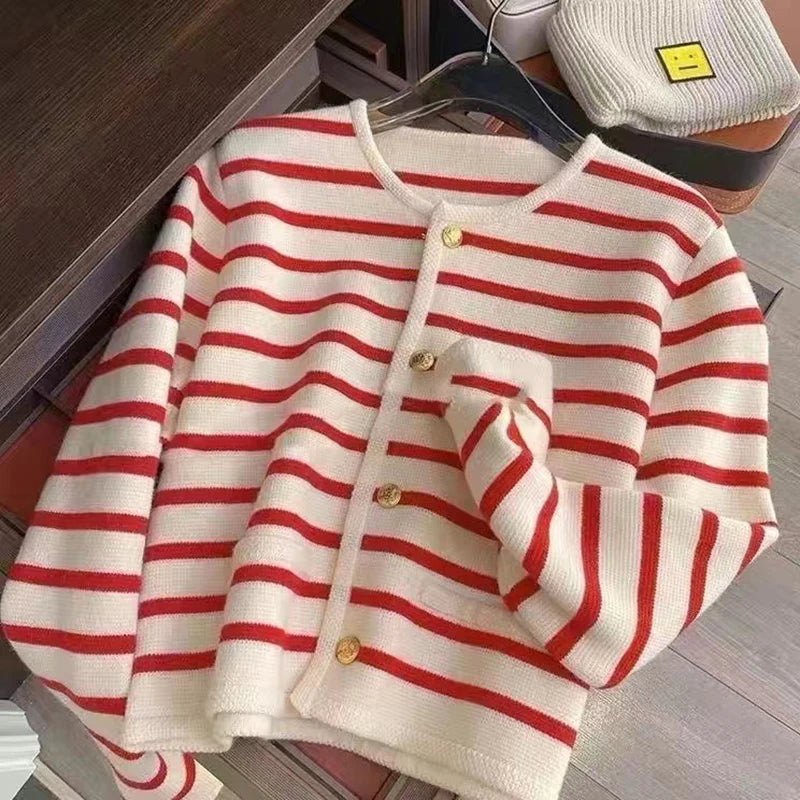 Stripe Knitted Cardigan
