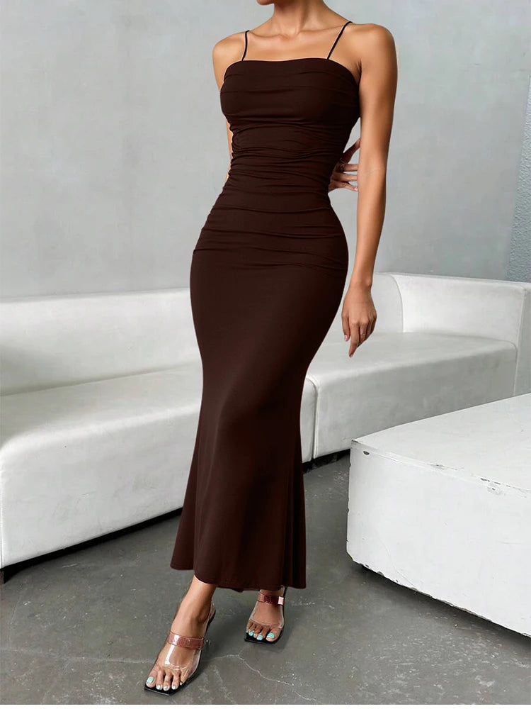Maxi Spaghetti Strap Party Dress
