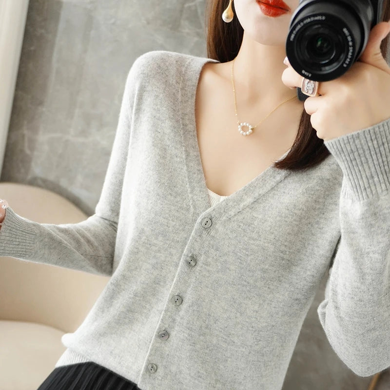 V-Neck Temperament Loose Sweater