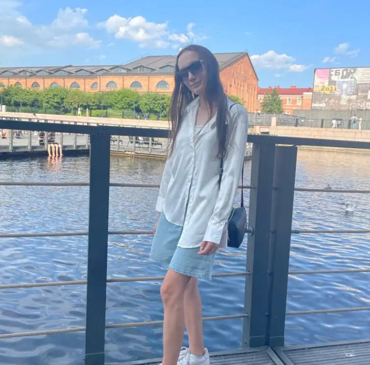 Elegant Satin Loose Shirt