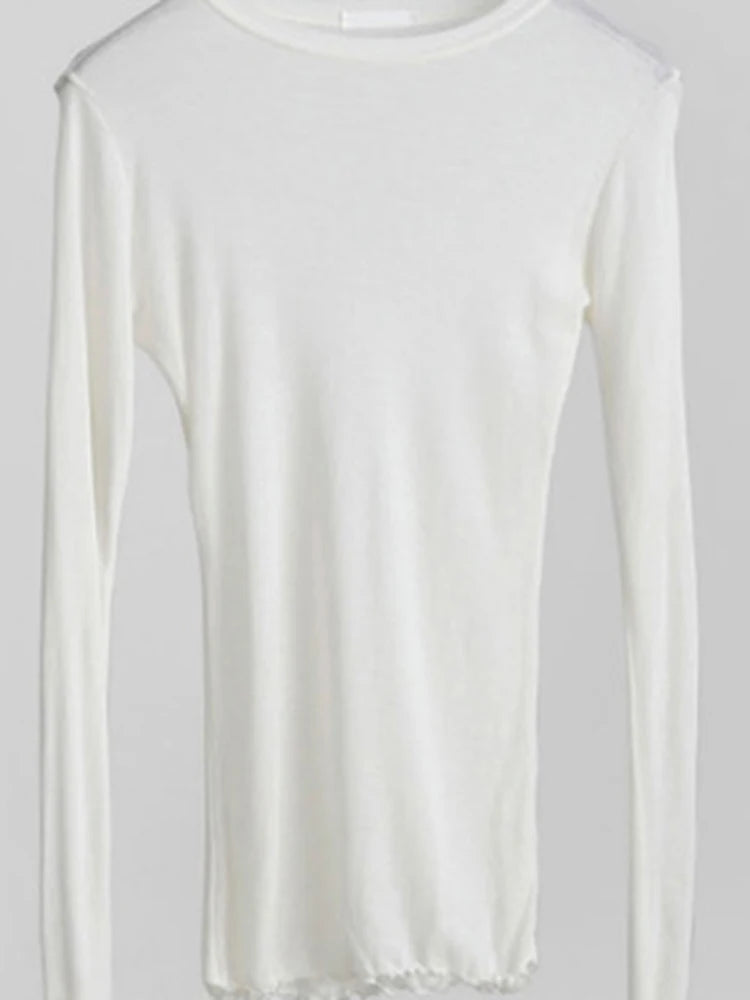 Plain Long Sleeve Basic Thin T Shirt
