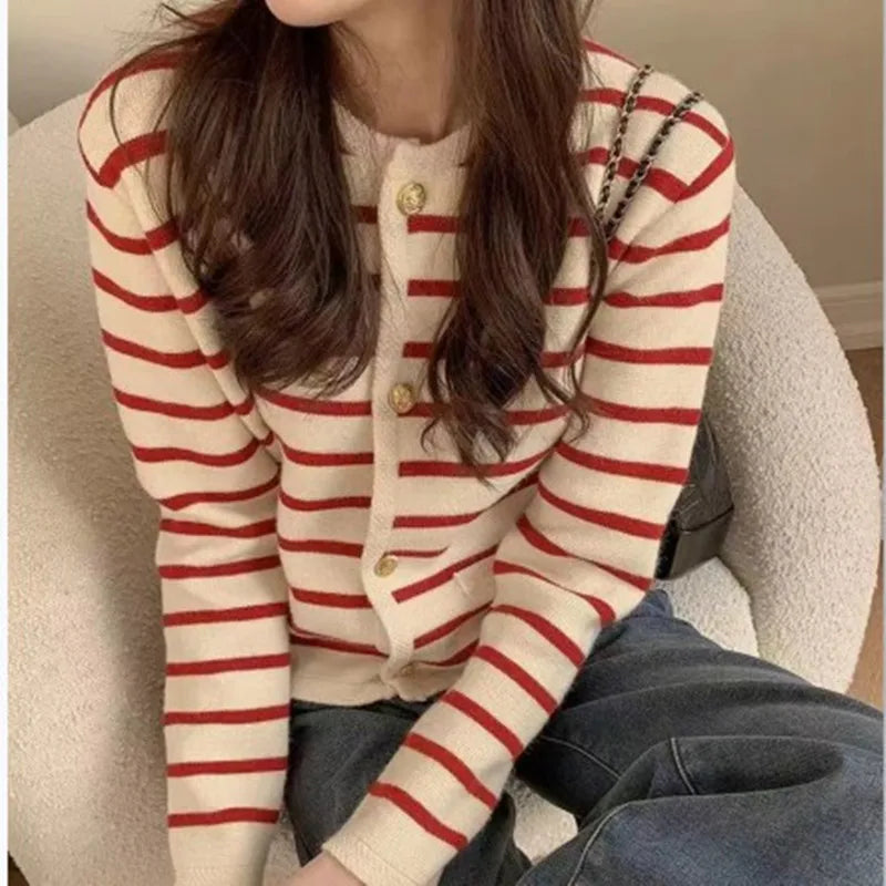Stripe Knitted Cardigan