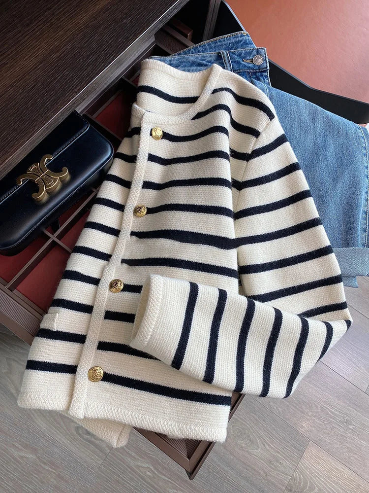 Stripe Knitted Cardigan