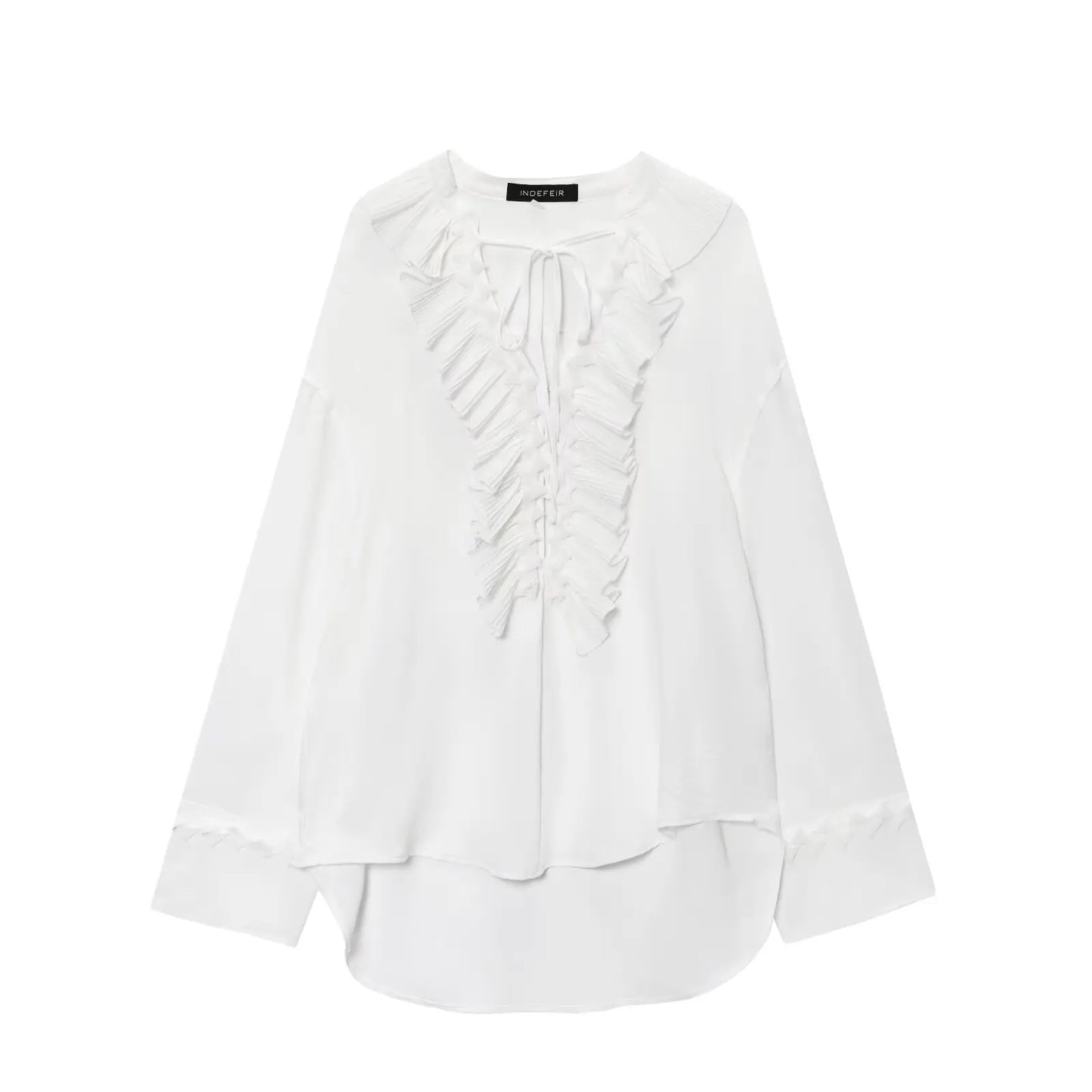 Vintage Chic Ruffles Tie Up Blouse