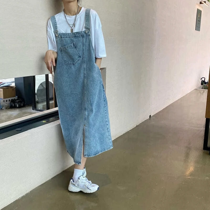 Denim Sleeveless Overall Dress