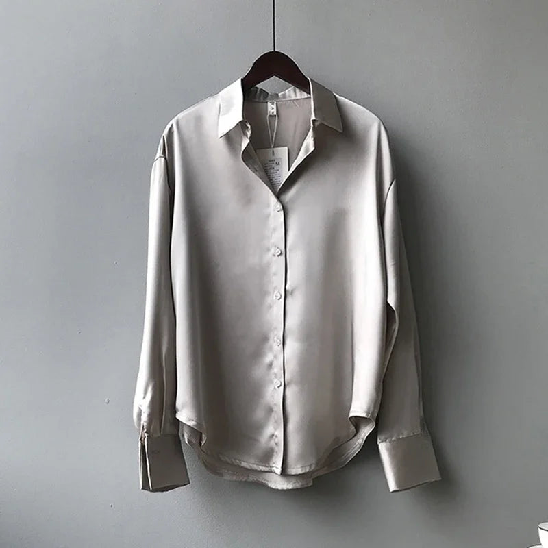 Elegant Satin Loose Shirt