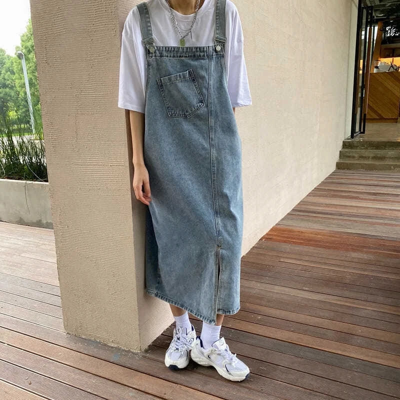 Denim Sleeveless Overall Dress