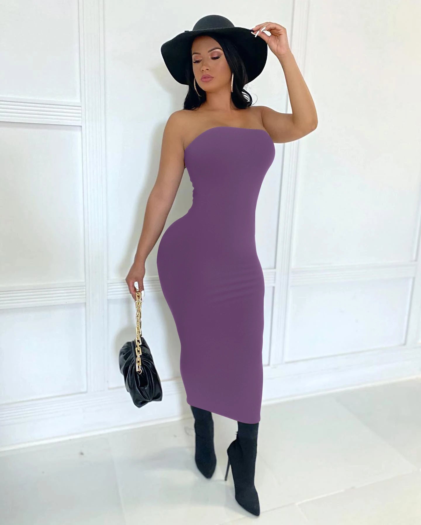 Sexy sleeveless chest wrapped Long Beach Dress