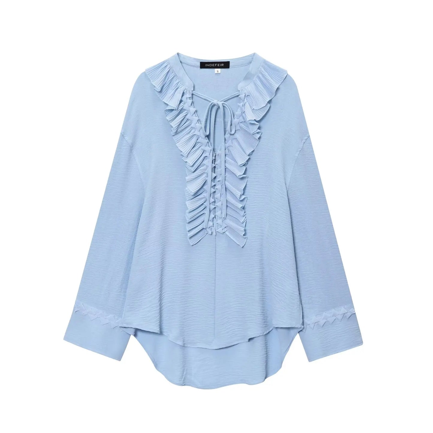 Vintage Chic Ruffles Tie Up Blouse