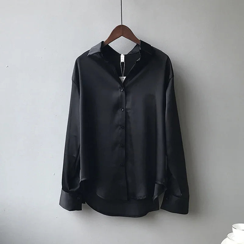 Elegant Satin Loose Shirt